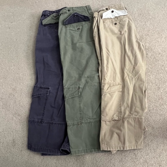 Vintage 90s Abercrombie & Fitch Paratroop Issue A92 Navy Blue Cargo Crop Pants - Picture 9 of 10